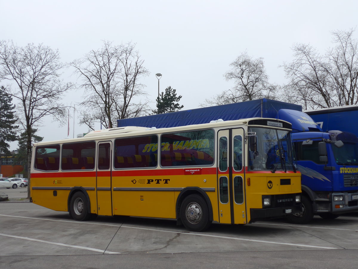(169'631) - Bernair, M�nsingen - BE 651'182 - Saurer/T�scher (ex Schebath, Lauerz; ex Albin, F�llanden; ex Heim, Flums) am 2. April 2016 in Kemptthal, Rastst�tte
