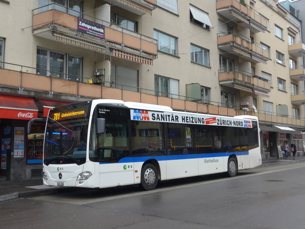 (169'989) - Welti-Furrer, Bassersdorf - Nr. 87/ZH 661'187 - Mercedes am 14. April 2016 beim Bahnhof Z�rich-Oerlikon