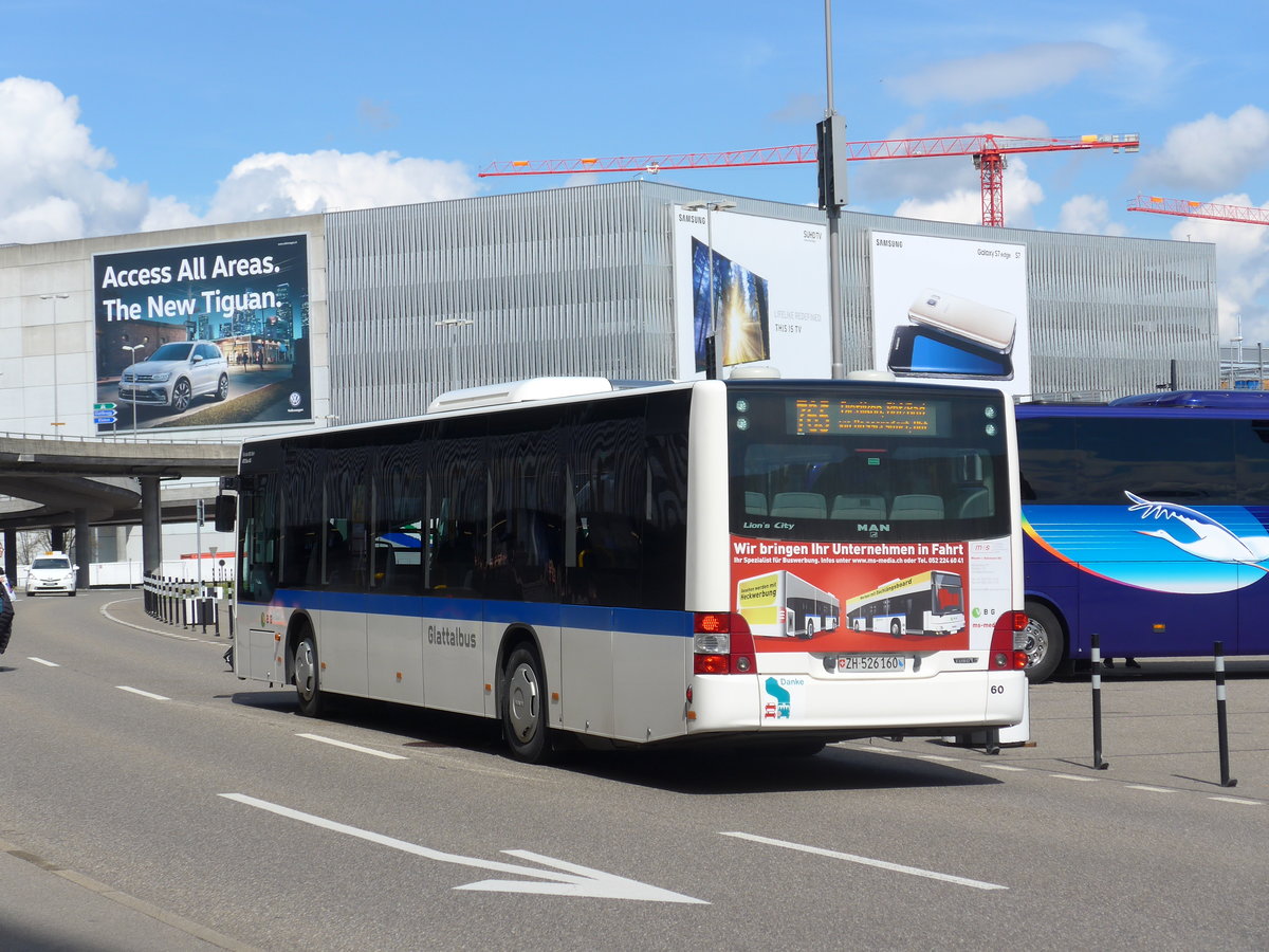 (170'030) - ATE Bus, Effretikon - Nr. 60/ZH 526'160 - MAN am 14. April 2016 in Z�rich, Flughafen
