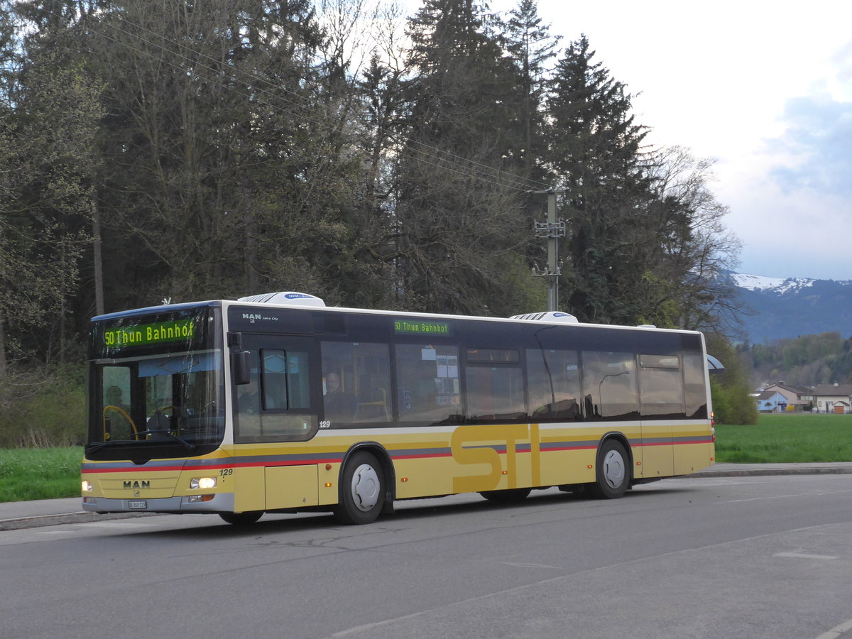 (170'145) - STI Thun - Nr. 129/BE 800'129 - MAN am 16. April 2016 in Thierachern, Br�gg
