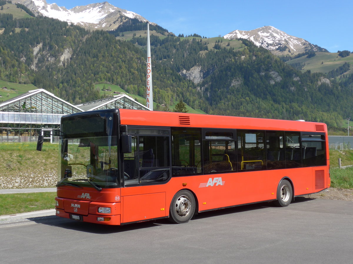 (170'409) - AFA Adelboden - Nr. 55/BE 611'055 - MAN/G�ppel am 10. Mai 2016 in Frutigen, Garage