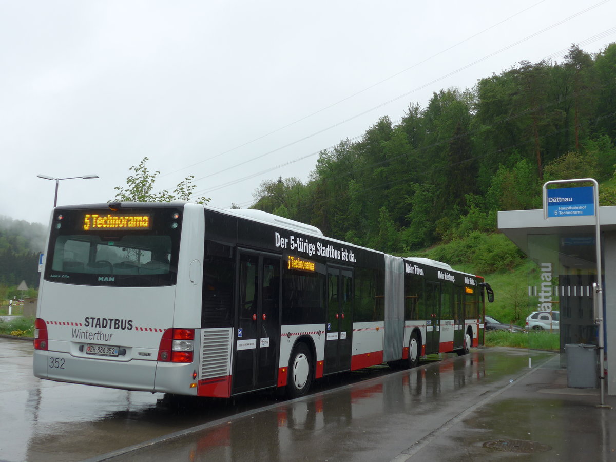 (170'504) - SW Winterthur - Nr. 352/ZH 886'352 - MAN am 13. Mai 2016 in Winterthur, D�ttnau