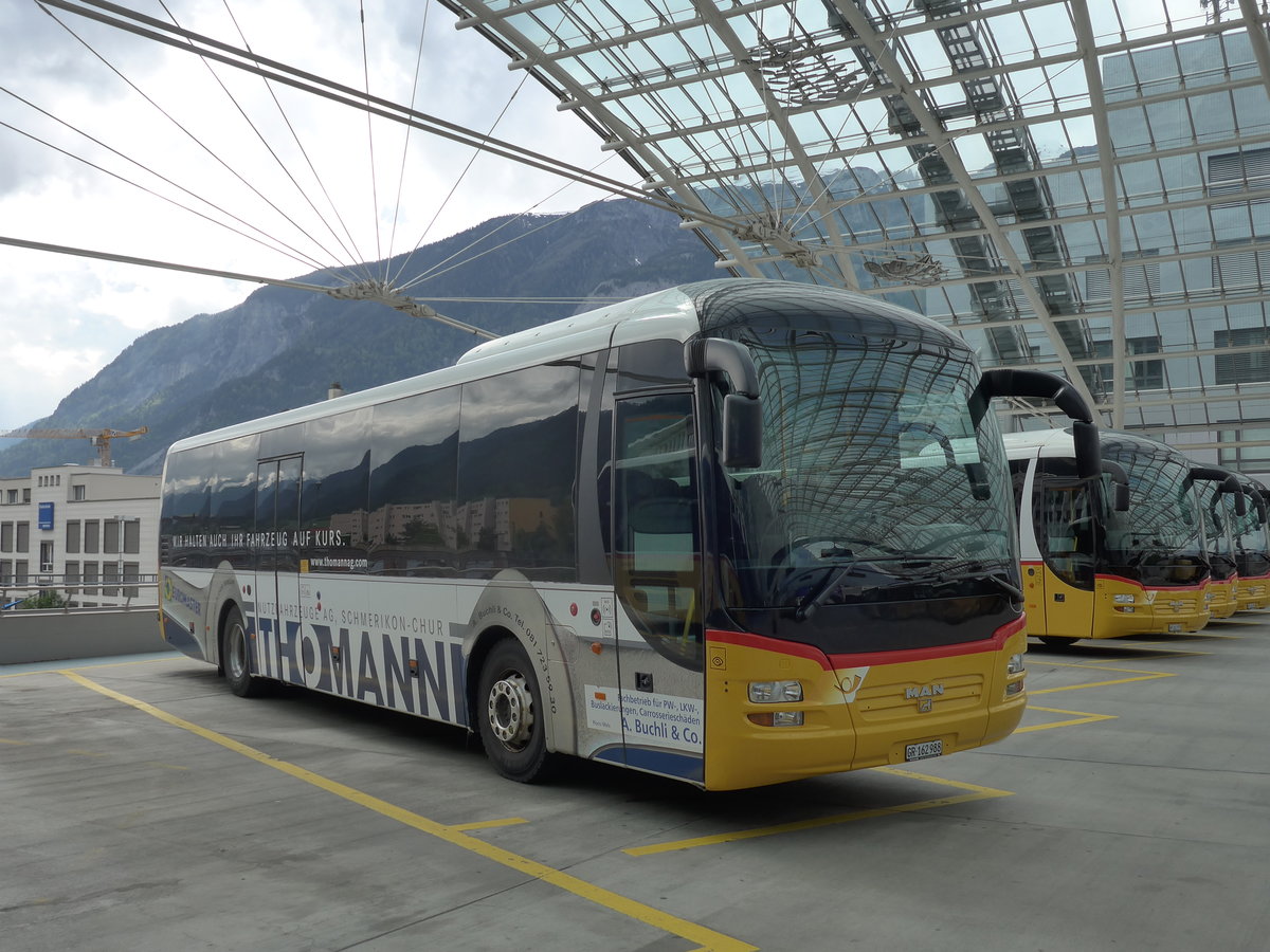 (170'957) - PostAuto Graub�nden - GR 162'988 - MAN am 16. Mai 2016 in Chur, Postautostation