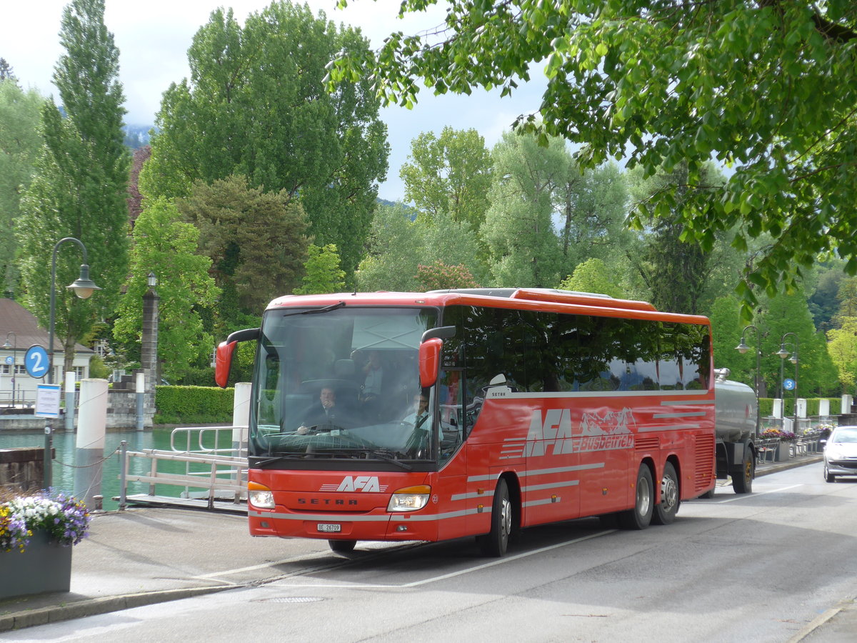 (171'000) - AFA Adelboden - Nr. 23/BE 26'709 - Setra (ex Blaguss, A-Wien Nr. 5402) am 19. Mai 2016 bei der Schiffl�ndte Thun
