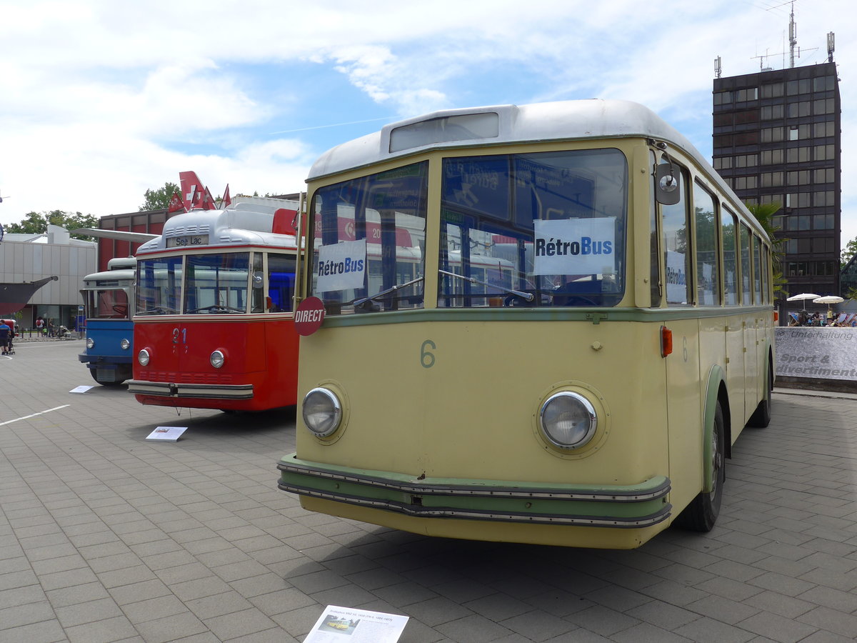 (171'340) - TN Neuch�tel (R�trobus) - Nr. 6 - FBW/T�scher Trolleybus (ex VBZ Z�rich Nr. 53) am 22. Mai 2016 in Luzern, Verkehrshaus