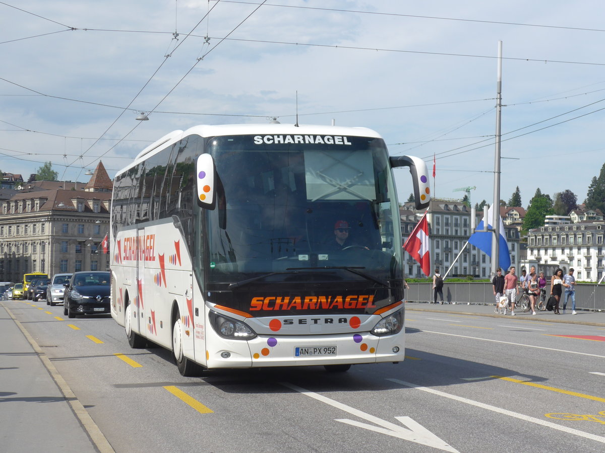 (171'397) - Aus Deutschland: Scharnagel, Feuchtwangen - AN-PX 952 - Setra am 22. Mai 2016 in Luzern, Bahnhofbr�cke