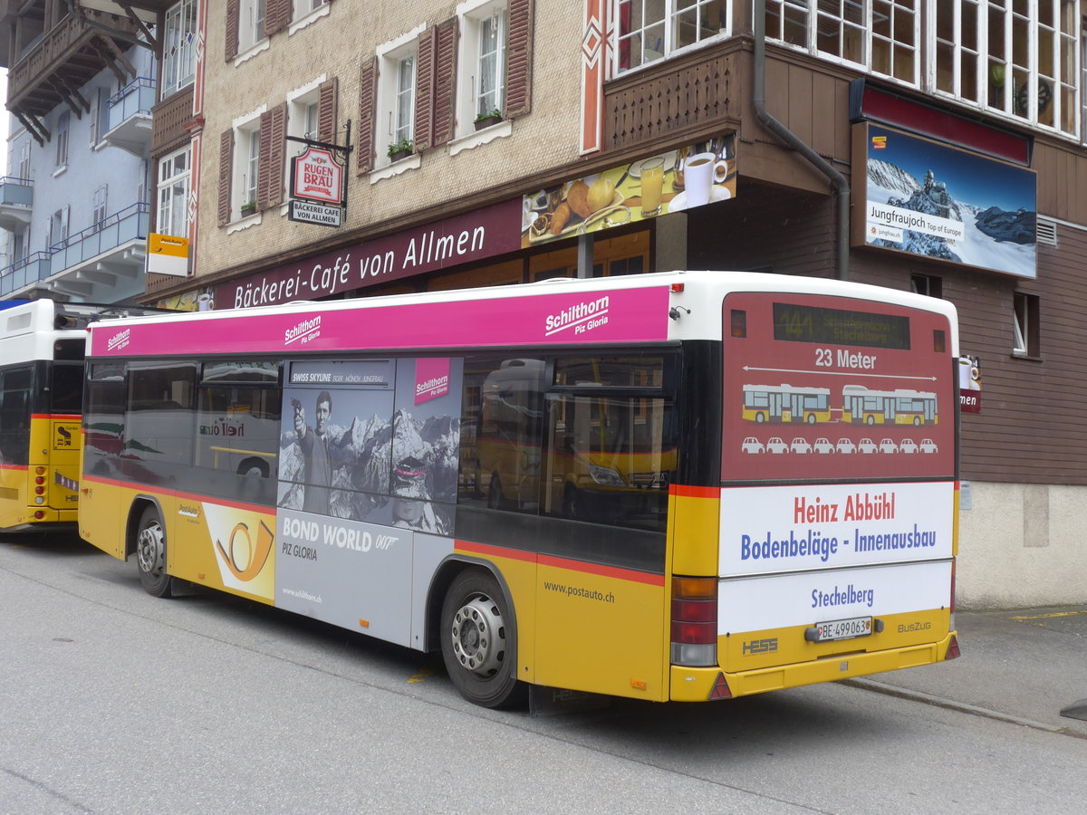 (171'716) - PostAuto Bern - BE 499'063 - Lanz+Marti/Hess Personenanh�nger (ex VBL Luzern Nr. 310) am 12. Juli 2016 beim Bahnhof Lauterbrunnen