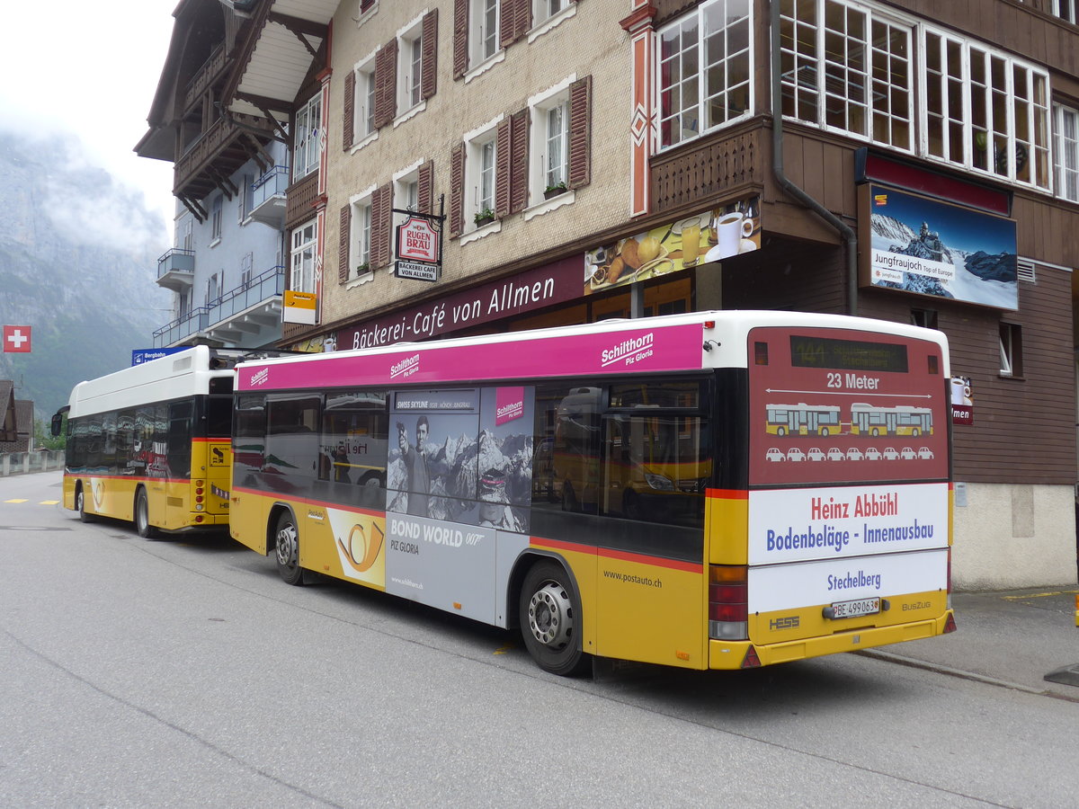 (171'717) - PostAuto Bern - BE 499'063 - Lanz+Marti/Hess Personenanh�nger (ex VBL Luzern Nr. 310) am 12. Juni 2016 beim Bahnhof Lauterbrunnen