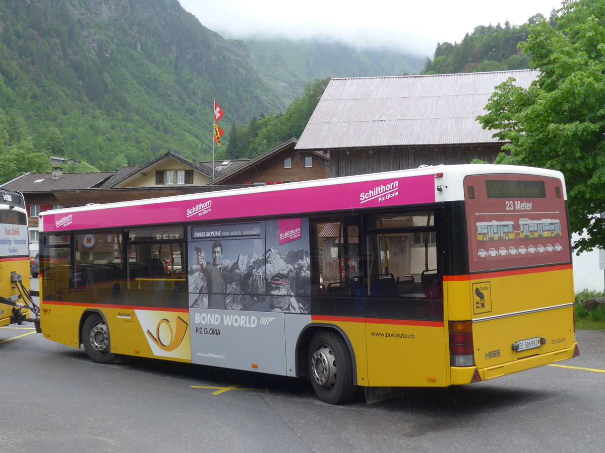 (171'731) - PostAuto Bern - BE 586'962 - Lanz+Marti/Hess Personenanh�nger (ex VBL Luzern Nr. 308) am 12. Juni 2016 in Stechelberg, Hotel