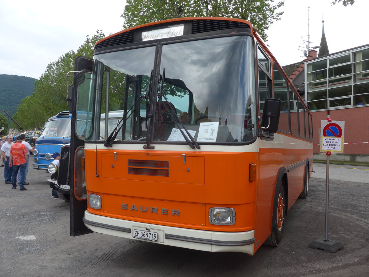 (172'095) - Mangold, Oberengstringen - ZH 368'719 - Saurer/Hess (ex RhV Altst�tten Nr. 45) am 25. Juni 2016 in Aigle, Saurertreffen