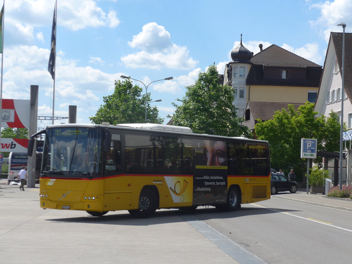 (172'668) - Schmidt, Oberb�ren - SG 267'102 - Volvo (ex PostAuto Ostschweiz) am 27. Juni 2016 beim Bahnhof Wil