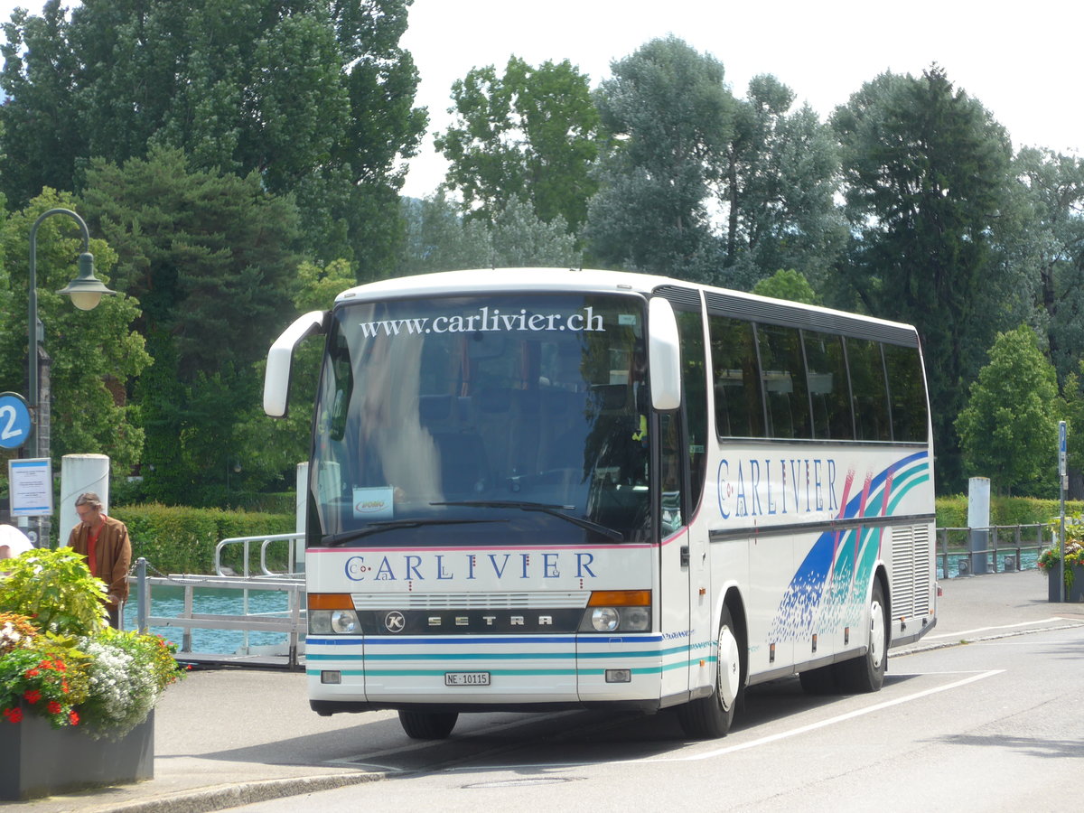 (172'778) - Carlivier, Savagnier - NE 10'115 - Setra am 6. Juli 2016 bei der Schiffl�ndte Thun
