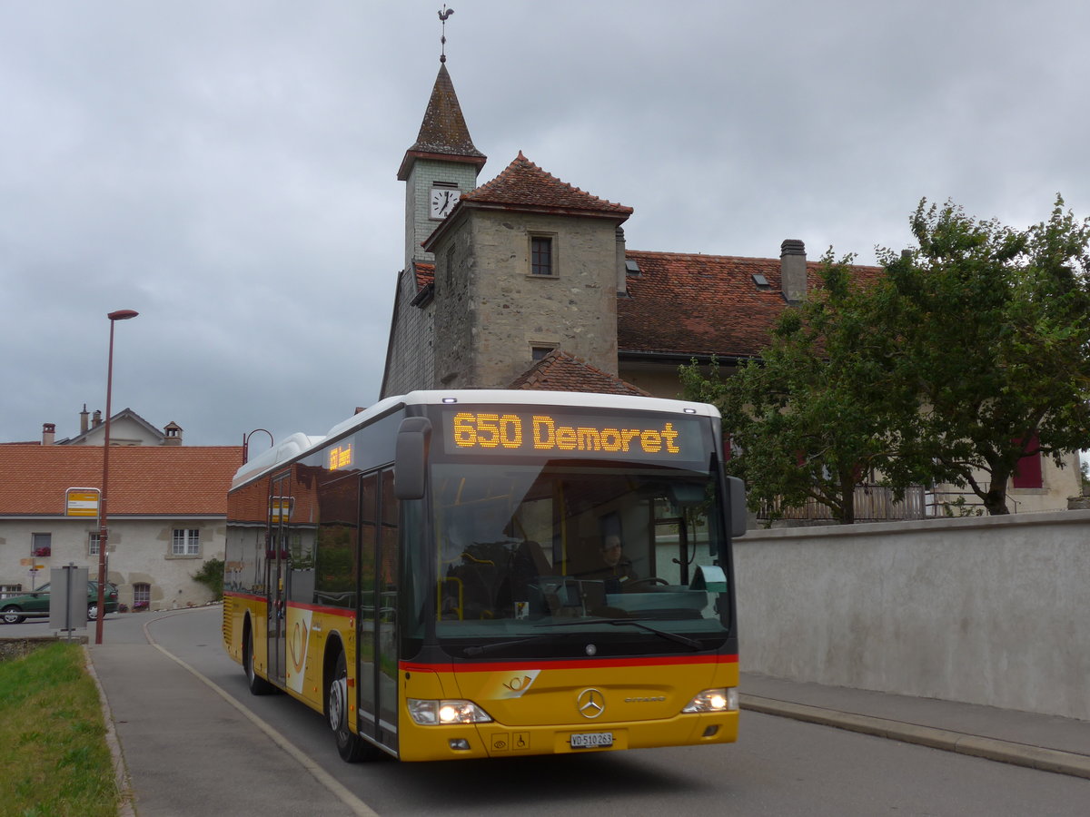 (172'973) - CarPostal Ouest - VD 510'263 - Mercedes am 14. Juli 2016 in Chavannes-le-Ch�ne, H�tel