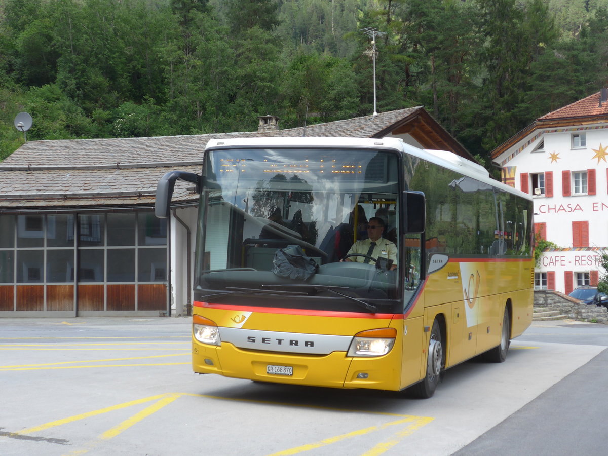 (173'345) - PostAuto Graub�nden - GR 168'870 - Setra (ex Heim, Flums) am 24. Juli 2016 in Martina, Cunfin