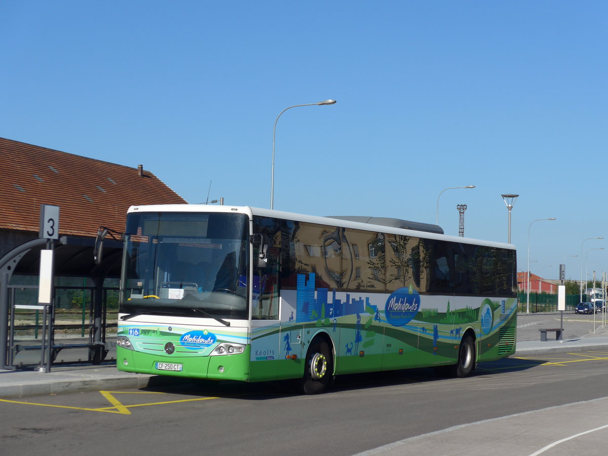 (173'543) - Keolis, Besan�on - Nr. 2249/CF 250 CT - Mercedes am 1. August 2016 beim Bahnhof Pontarlier