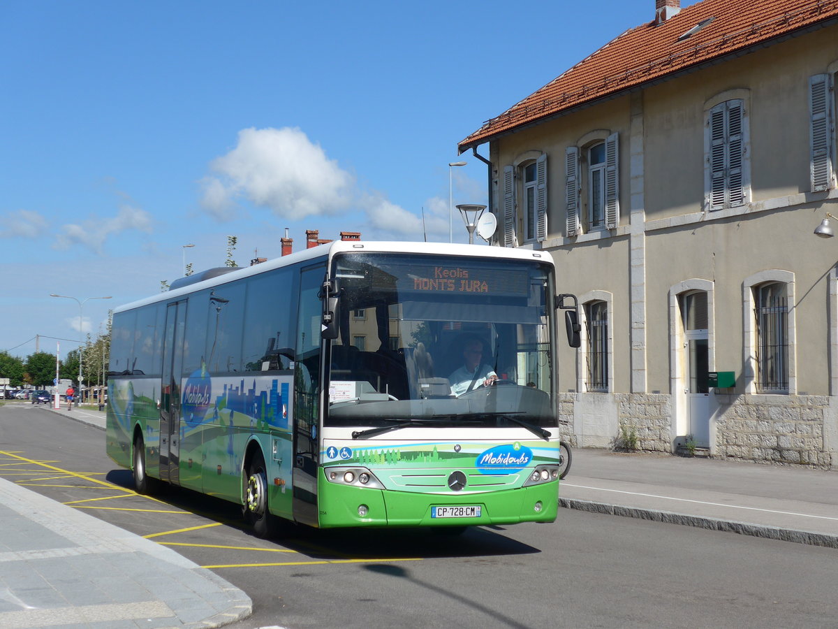 (173'563) - Keolis, Besan�on - Nr. 2254/CP 728 CM - Mercedes am 1. August 2016 beim Bahnhof Pontarlier