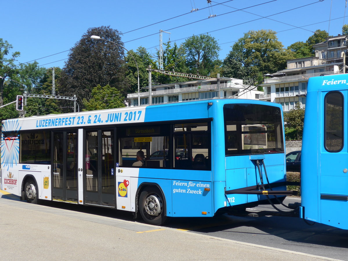 (173'730) - VBL Luzern - Nr. 312 - Lanz+Marti/Hess Personenanh�nger am 8. August 2016 in Luzern, Verkehrshaus