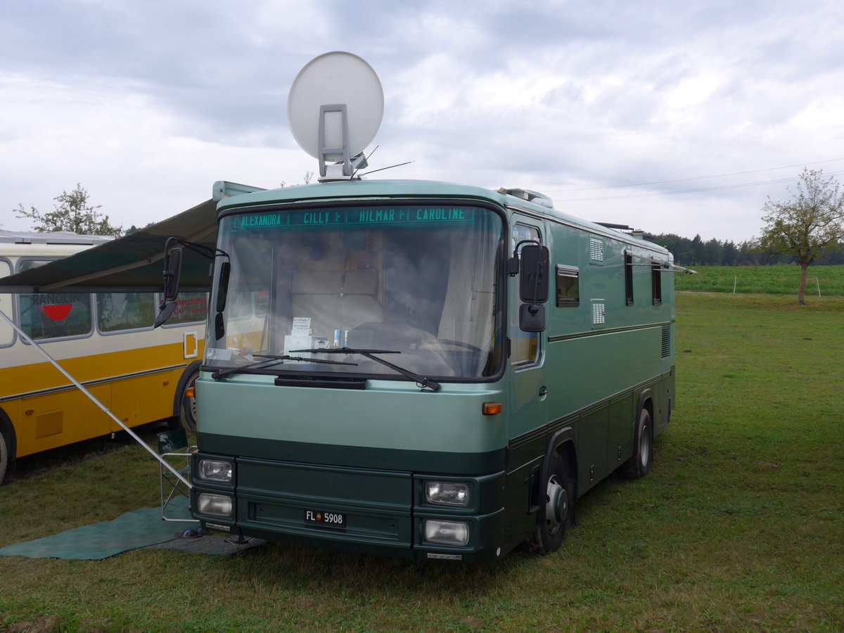 (174'066) - Aus Liechtenstein: Marxer, Schaan - FL 5908 - Magirus-Deutz am 20. August 2016 in B�singen, Bahnhof