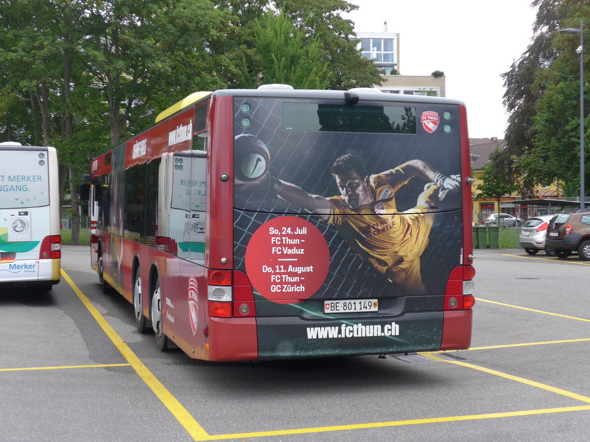 (174'111) - STI Thun - Nr. 149/BE 801'149 - MAN am 20. August 2016 bei der Schiffl�ndte Thun