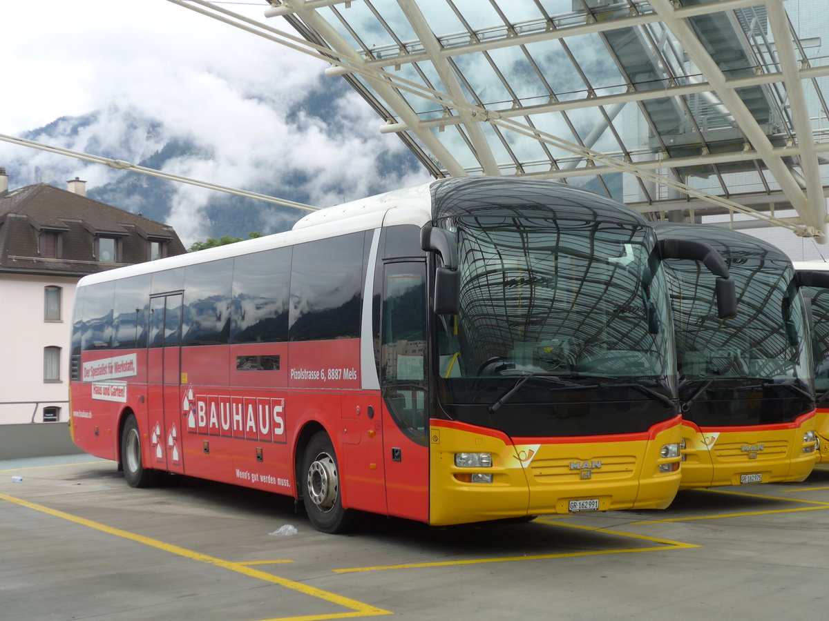 (174'123) - PostAuto Graub�nden - GR 162'991 - MAN am 21. August 2016 in Chur, Postautostation