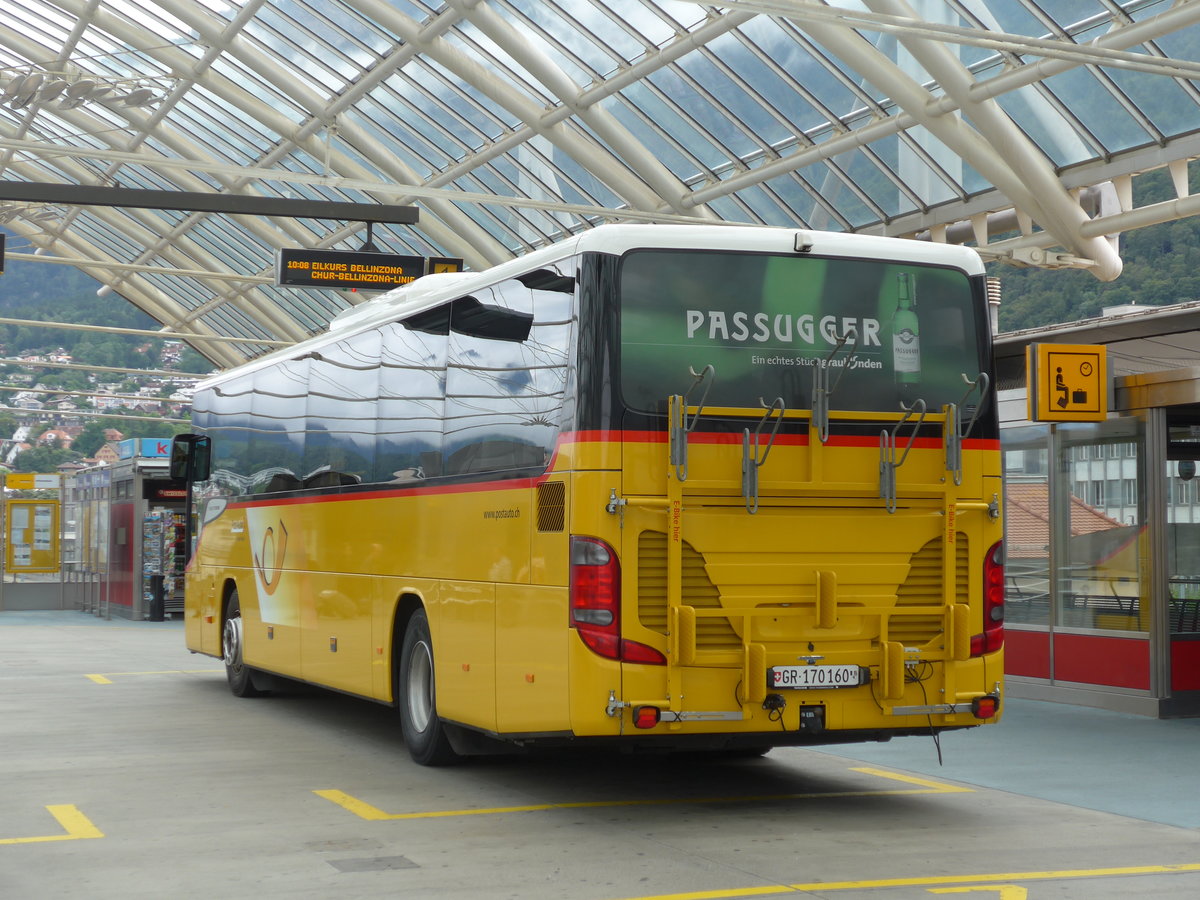 (174'139) - PostAuto Graub�nden - GR 170'160 - Setra am 21. August 2016 in Chur, Postautostation