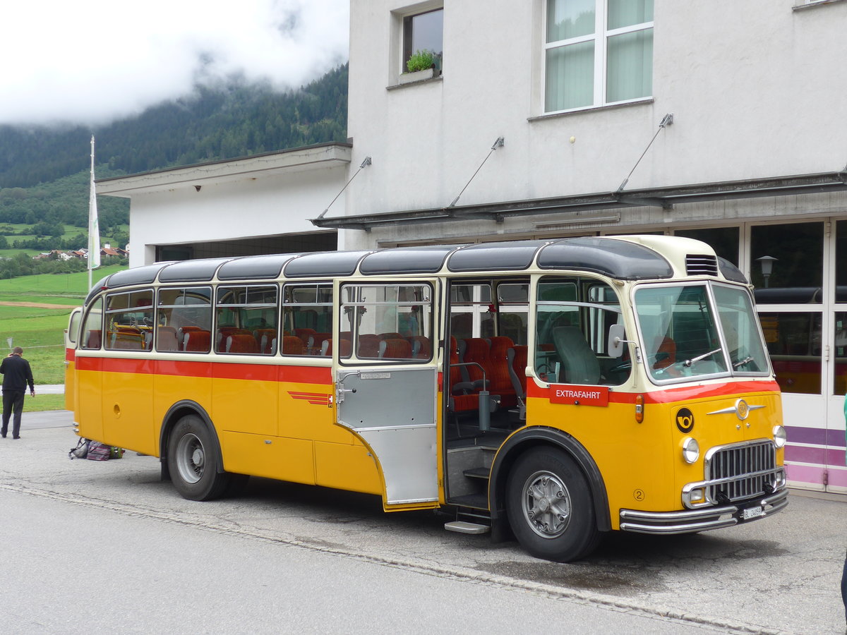 (174'157) - Tanner&Lambach, Reigoldswil - Nr. 2/BL 24'059 - FBW/R&J (ex Junziker, R�schlikon; ex P 24'059; ex P 21'559) am 21. August 2016 in Andeer, Garage Mark