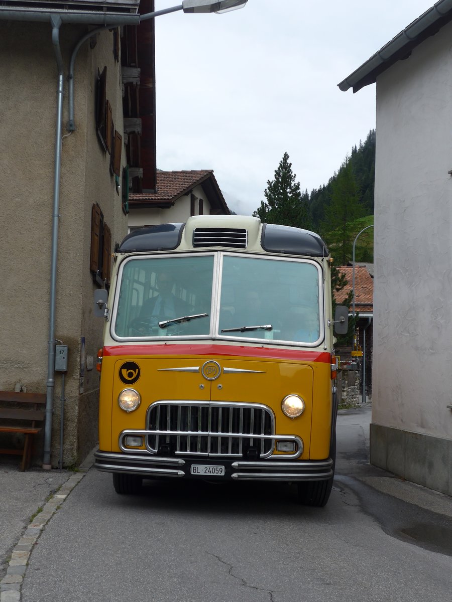 (174'162) - Tanner&Lambach, Reigoldswil - Nr. 2/BL 24'059 - FBW/R&J (ex Hunziker, R�schlikon; ex P 24'059; ex P 21'559) am 21. August 2016 in Innerferrera