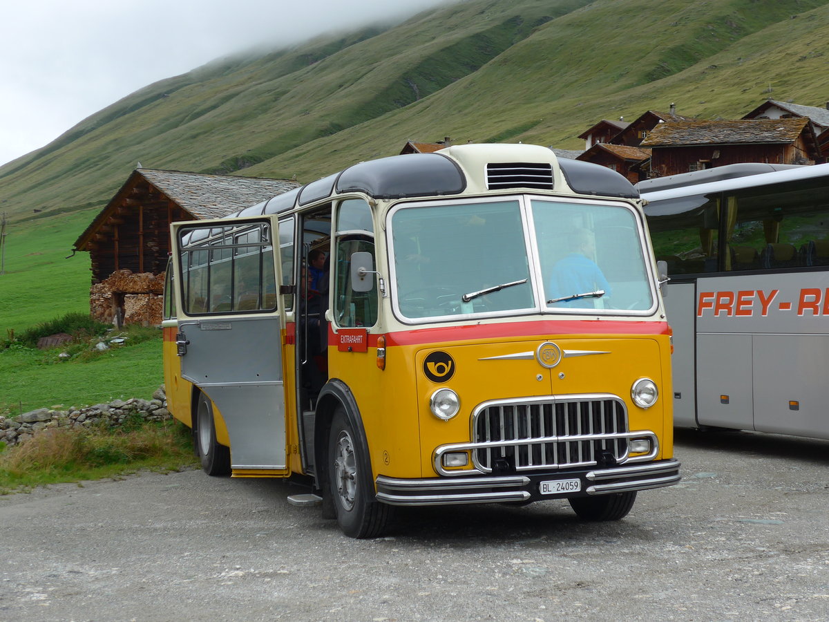 (174'196) - Tanner&Lambach, Reigoldswil - Nr. 2/BL 24'059 - FBW/R&J (ex Hunziker, R�schlikon; ex P 24'059; ex P 21'559) am 21. August 2016 in Juf
