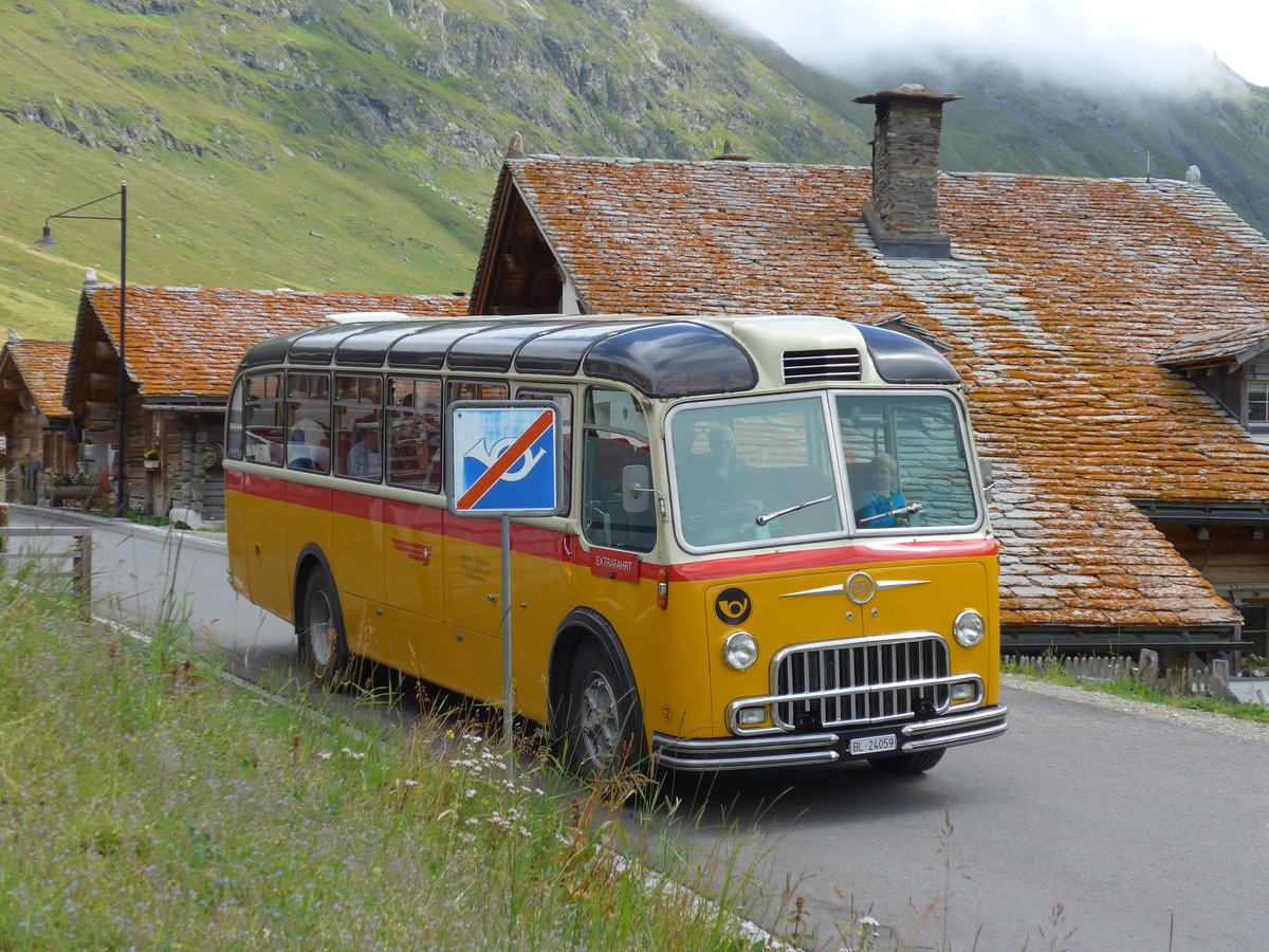 (174'215) - Tanner&Lambach, Reigoldswil - Nr. 2/BL 24'059 - FBW/R&J (ex Hunziker, R�schlikon; ex P 24'059; ex P 21'559) am 21. August 2016 in Juf