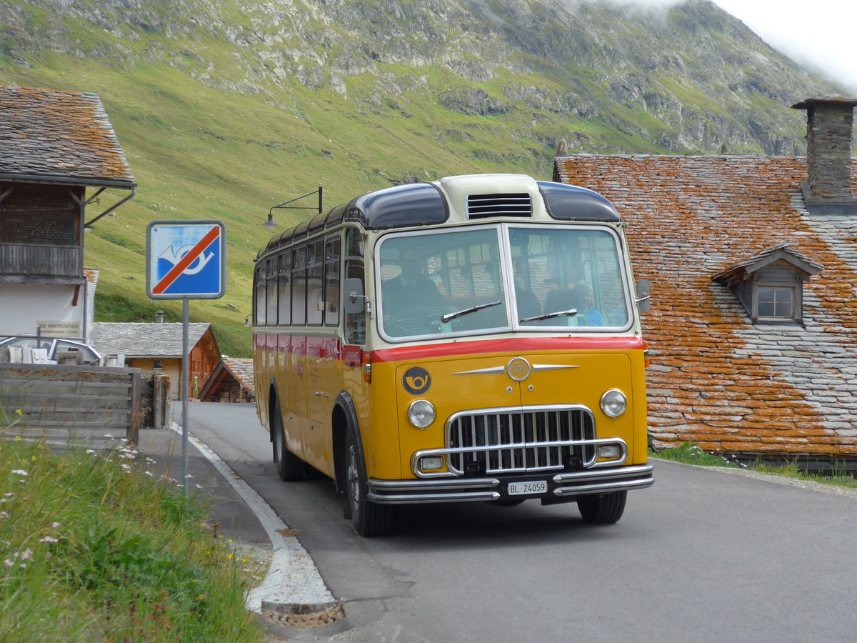 (174'216) - Tanner&Lambach, Reigoldswil - Nr. 2/BL 24'059 - FBW/R&J (ex Hunziker, R�schlikon; ex P 24'059; ex P 21'559) am 21. August 2016 in Juf