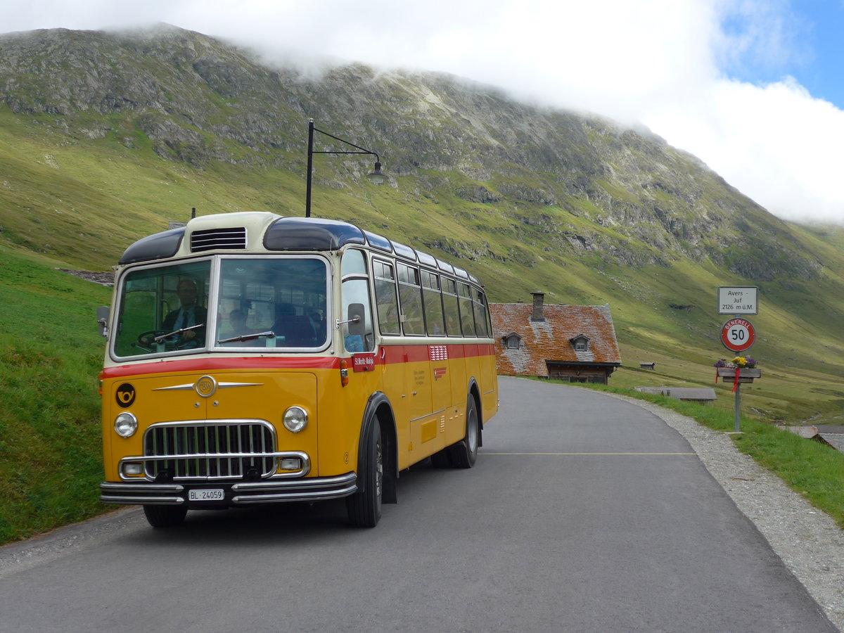 (174'219) - Tanner&Lambach, Reigoldswil - Nr. 2/BL 24'059 - FBW/R&J (ex Hunziker, R�schlikon; ex P 24'059; ex P 21'559) am 21. August 2016 in Juf