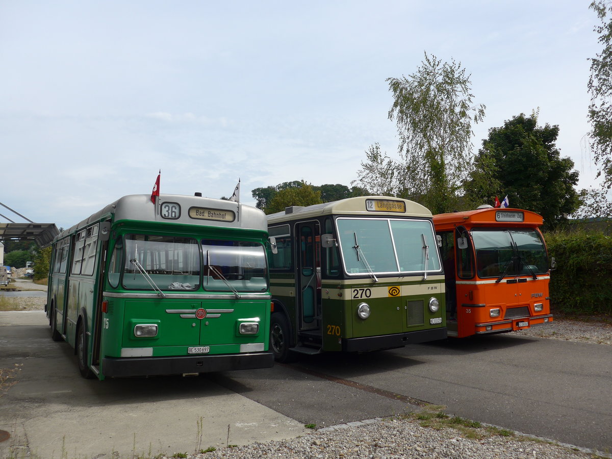 (174'542) - BVB Basel (RWB) - Nr. 75/BE 530'697 - FBW/FHS am 4. September 2016 in Aarberg, Halle TVB