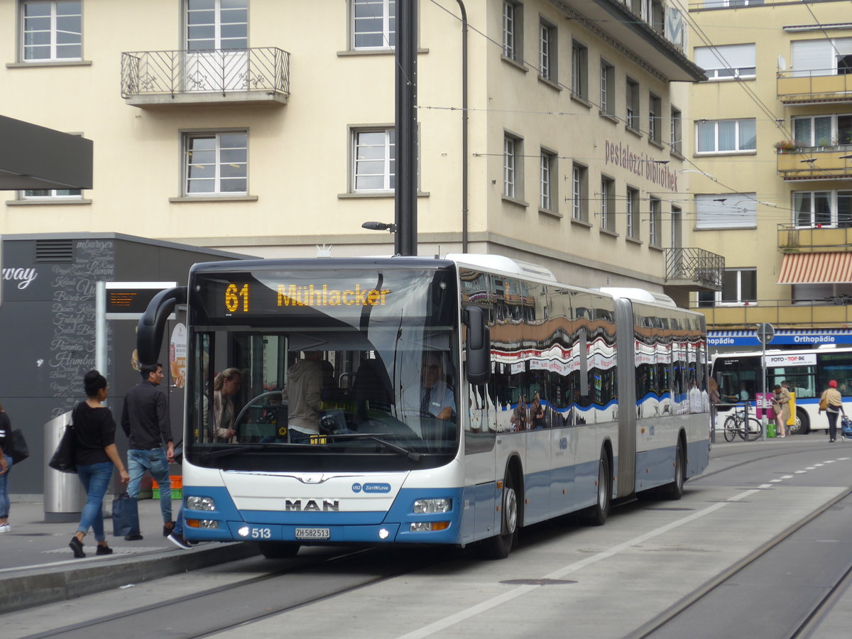 (174'640) - VBZ Z�rich - Nr. 514/ZH 582'513 - MAN am 5. September 2016 beim Bahnhof Z�rich-Oerlikon