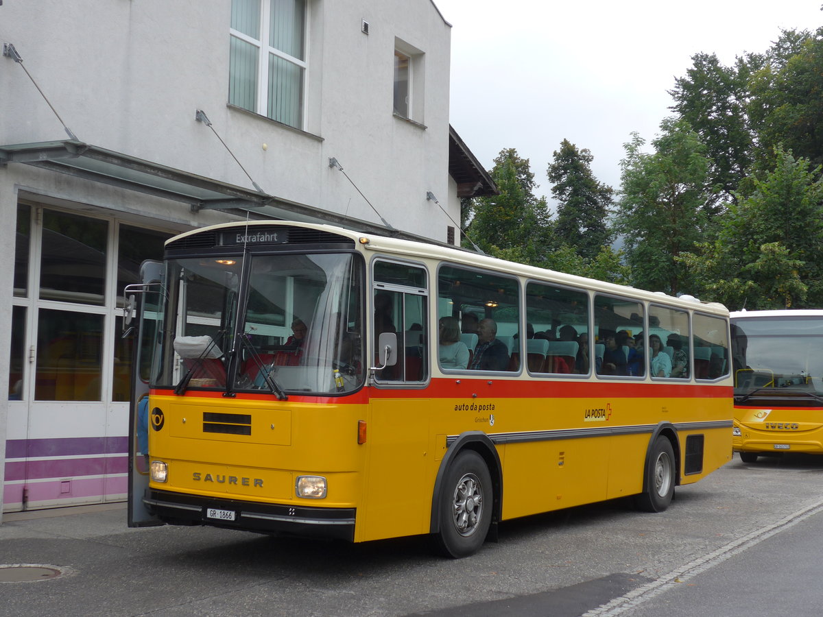 (174'948) - Mark, Andeer - GR 1866 - Saurer/R&J (ex PostAuto Graub�nden; ex P 24'350) am 18. September 2016 in Andeer, Garage