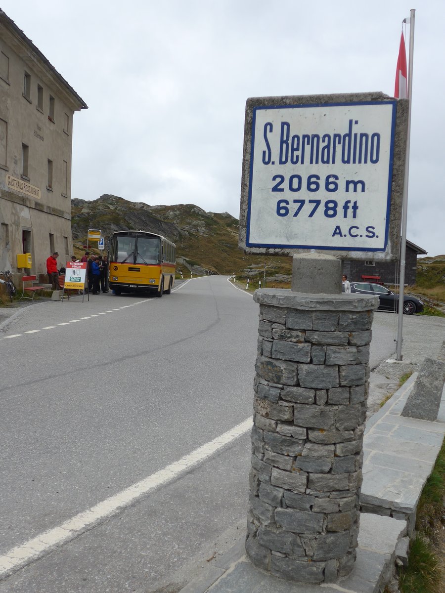 (174'964) - Mark, Andeer - GR 1866 - Saurer/R&J (ex PostAuto Graub�nden; ex P 24'350) am 18. September 2016 in San Bernardino, Ospizio