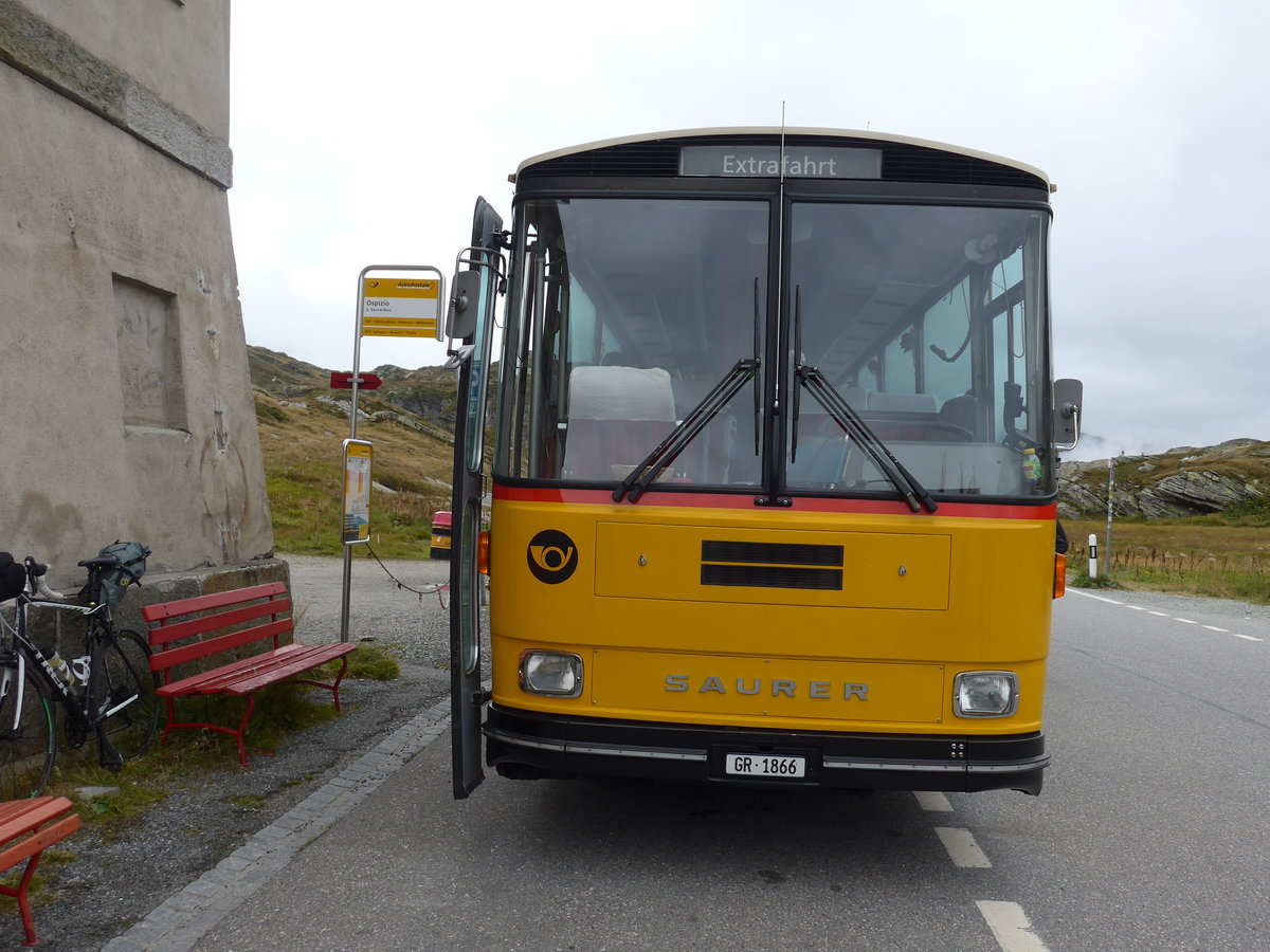 (174'970) - Mark, Andeer - GR 1866 - Saurer/R&J (ex PostAuto Graub�nden; ex P 24'350) am 18. September 2016 in San Bernardino, Ospizio