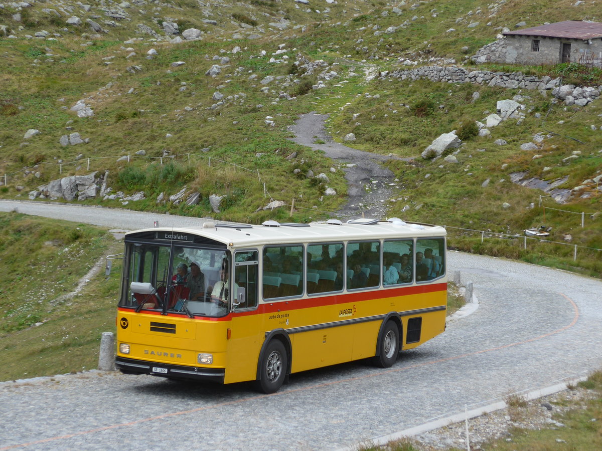 (174'996) - Mark, Andeer - GR 1866 - Saurer/R&J (ex PostAuto Graub�nden; ex P 24'350) am 18. September 2016 am Gotthard, Alte Tremolastrasse