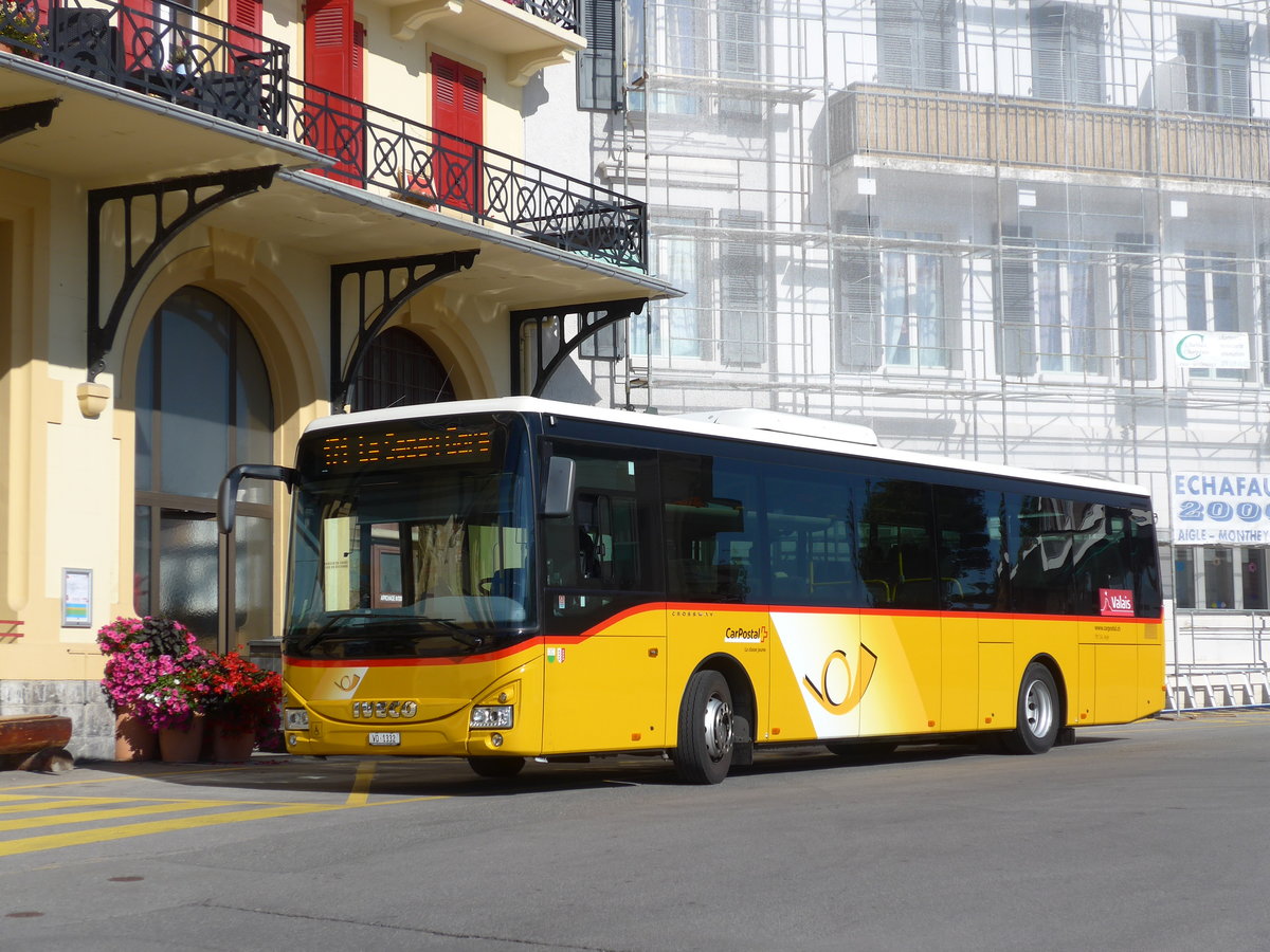 (175'086) - TPC Aigle - VD 1332 - Iveco am 24. September 2016 beim Bahnhof Leysin-Feydey