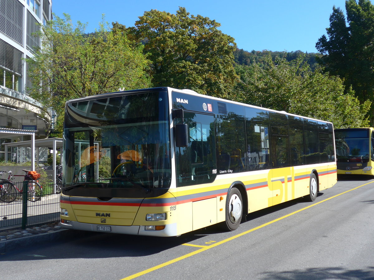 (175'272) - STI Thun - Nr. 115/BE 700'115 - MAN am 30. September 2016 bei der Schiffl�ndte Thun