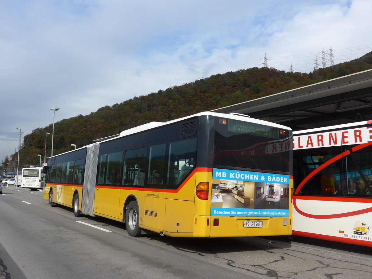 (176'294) - PostAuto Ostschweiz - TG 197'909 - Mercedes (ex Eurobus, Arbon Nr. 10) am 23. Oktober 2016 beim Bahnhof Ziegelbr�cke