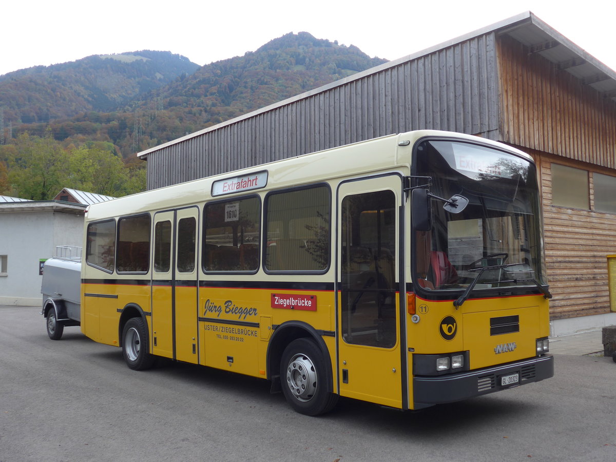 (176'296) - Biegger, Uster - Nr. 11/GL 20'323 - NAW/R&J (ex AS Engi Nr. 7) am 23. Oktober 2016 in Ziegelbr�cke, Museum