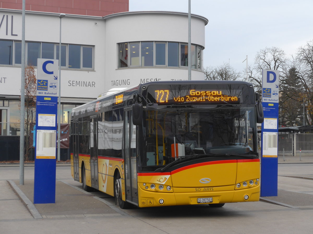 (176'716) - Schmidt, Oberb�ren - SG 397'503 - Solaris am 23. November 2016 beim Bahnhof Wil