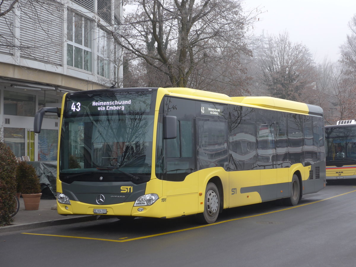 (177'221) - STI Thun - Nr. 191/BE 804'191 - Mercedes am 16. Dezember 2016 bei der Schiffl�ndte Thun