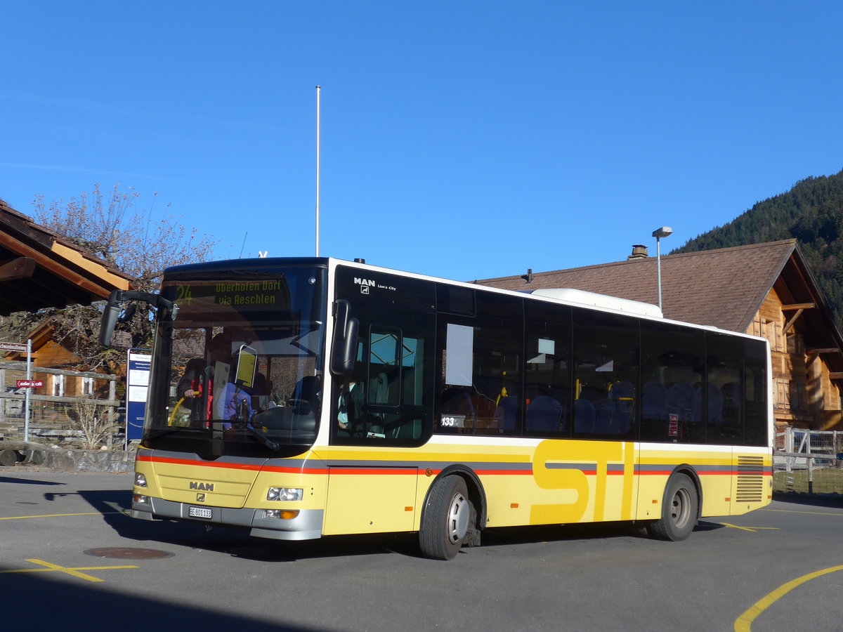 (177'229) - STI Thun - Nr. 133/BE 801'133 - MAN/G�ppel am 16. Dezember 2016 in Schwanden, S�ge