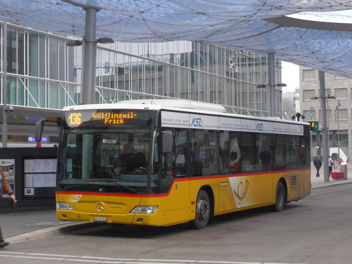 (177'295) - Brem, W�lflinswil - AG 463'253 - Mercedes (ex PostAuto Nordschweiz) am 24. Dezember 2016 beim Bahnhof Aarau