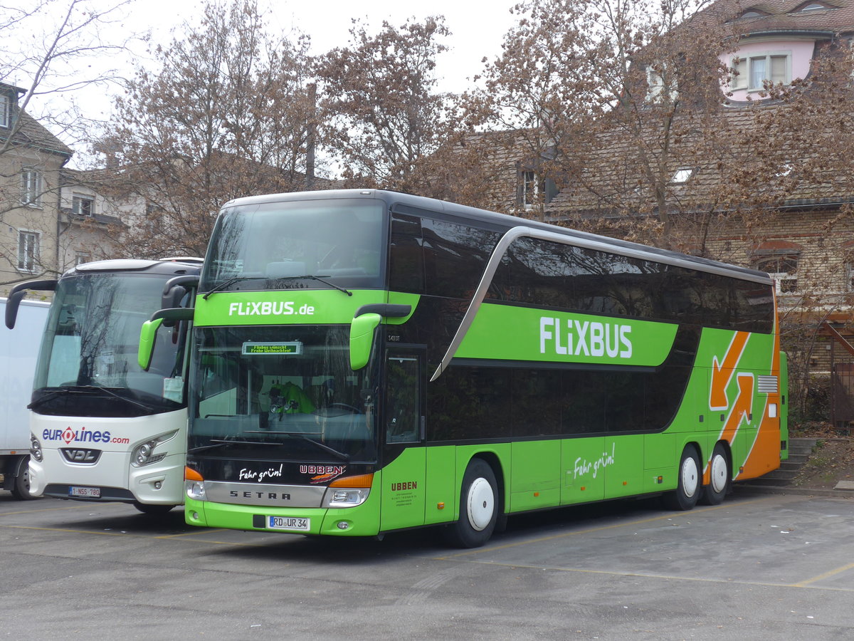 (177'323) - Aus Deutschland: Ubben, Hohenwestedt - RD-UR 34 - Setra am 24. Dezember 2016 in Z�rich, Sihlquai
