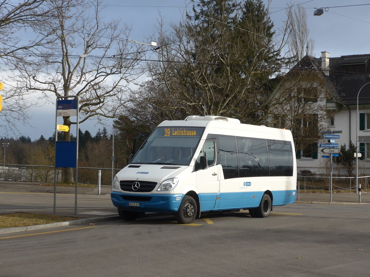 (177'329) - VBZ Z�rich - Nr. 327/ZH 615'327 - Mercedes am 24. Dezember 2016 in Z�rich, Zoo