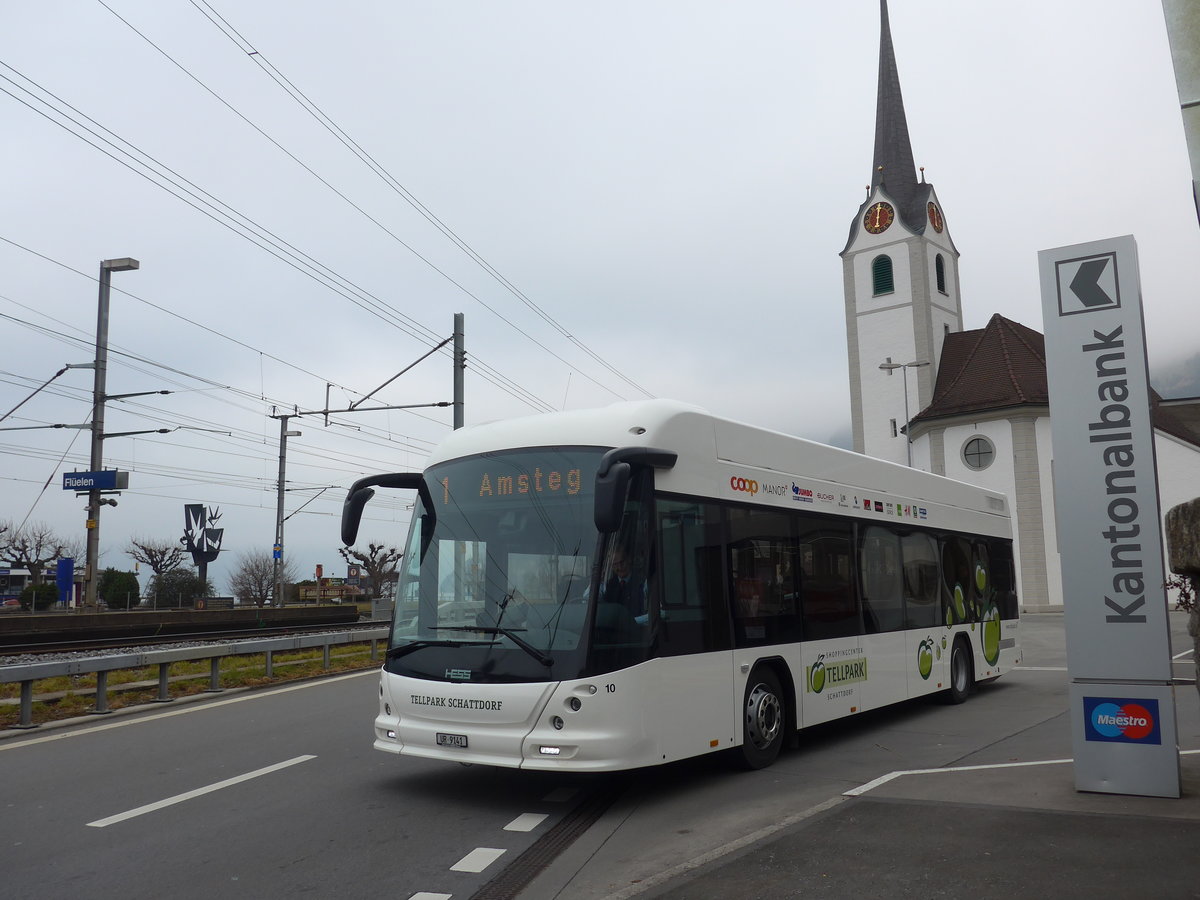 (177'472) - AAGU Altdorf - Nr. 10/UR 9141 - Hess am 30. Dezember 2016 in Fl�elen, Hauptplatz