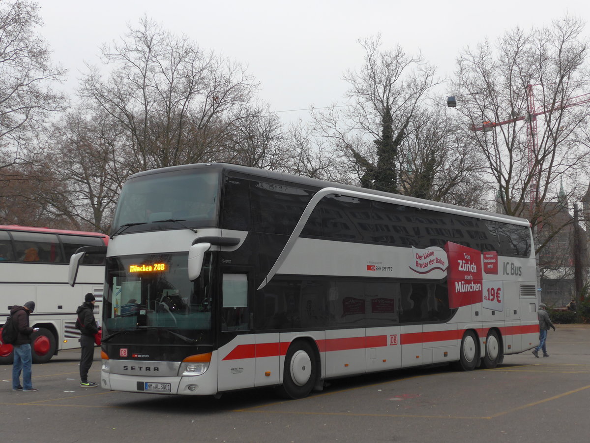(177'504) - Aus Deutschland: Arzt, Seligenporten - NM-AL 3001 - Setra am 30. Dezember 2016 in Z�rich, Sihlquai