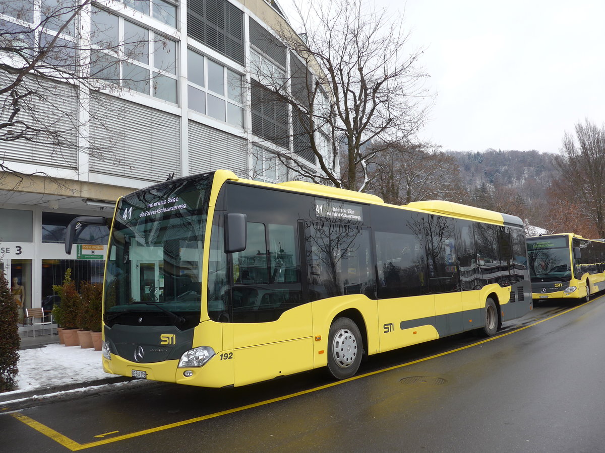(177'995) - STI Thun - Nr. 192/BE 804'192 - Mercedes am 9. Januar 2017 bei der Schiffl�ndte Thun